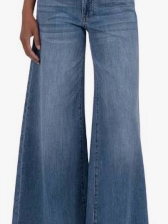 Kut from the Kloth Denim - Kut from the Kloth High-Rise Wide-Leg Jeans in Medium Blue